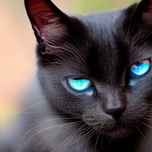 Black cat Blue eyes Watching Night Background | OpenArt