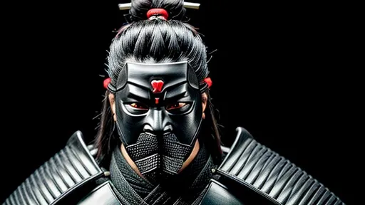 Prompt: Intricately detailed Samurai in Dark grey and Black Colors, Wearing a Oni Mask on half his face, Ronin, Photorealistic, Film Quality, Filmic, Hyperrealistic, Hyperdetailed, Japanese Aesthetic, Beautiful Sword Detail, Striking eyes, Inspired by a young Hiroyuki Sanada, dynamic lighting, Striking, Action pose, Movie Quality