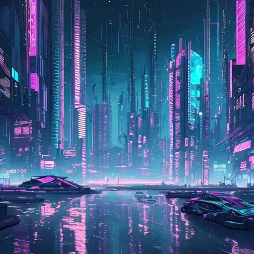 Prompt: Cyberpunk city