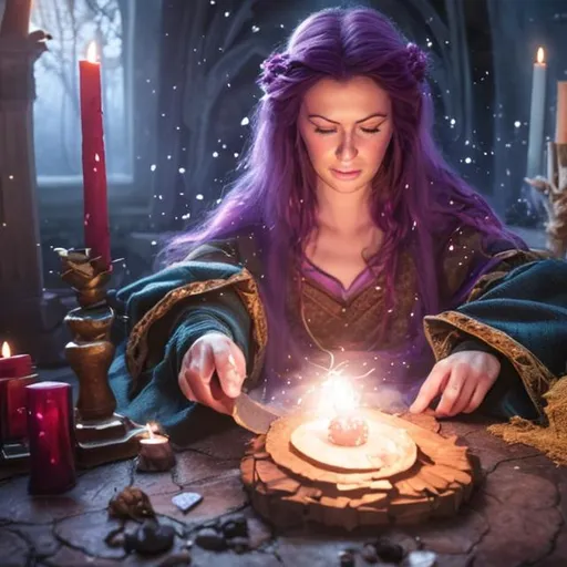 Prompt: a spellcaster casting a love spell