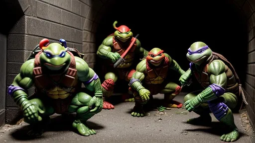 Prompt: Insanely_Intricately_Detailed Teenage Mutant Ninja turtles eating Pizza, in the sewers, Photorealistic, Hyperrealistic, Hyperdetailed, Film Quality, 64L resolution, volumetric lighting, Cool Colors, TMNT, Sewer Base, Detailed Faces, Detailed Hands, Detailed Pizza, Detailed Weapons, meticulous, intricate, iridescent