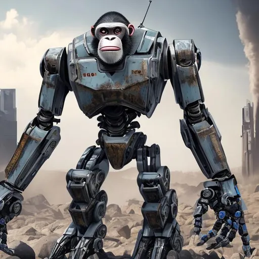 Prompt:  robots ape weapons
technology
