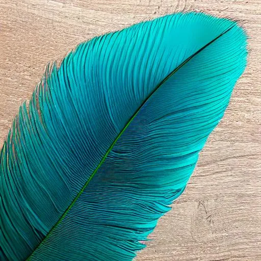 Prompt: teal colour feathers