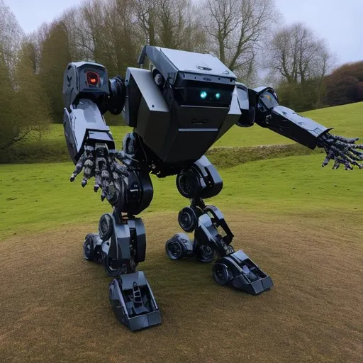 Prompt: killer ai robots in wales