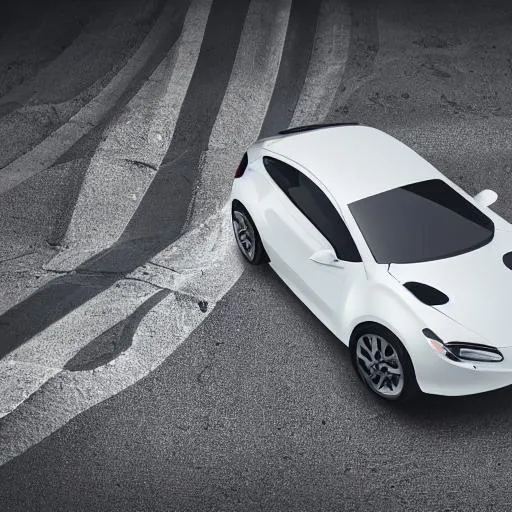 Prompt: professional photo of the white car,  behance hd, studio lighting, light background, front end right side view,  centered