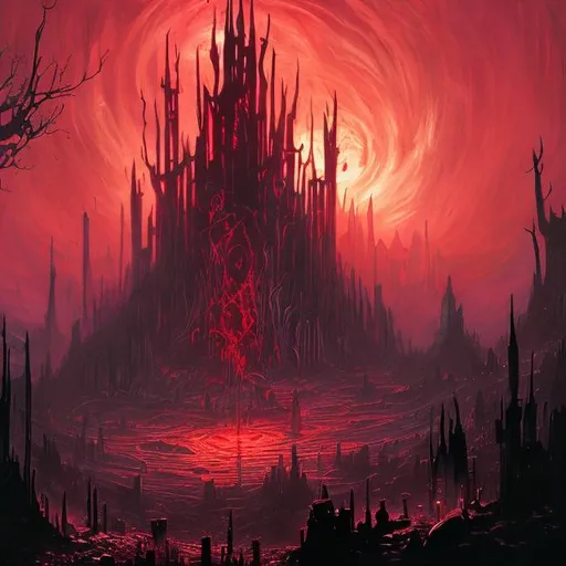 Prompt: A massive magical blood spire