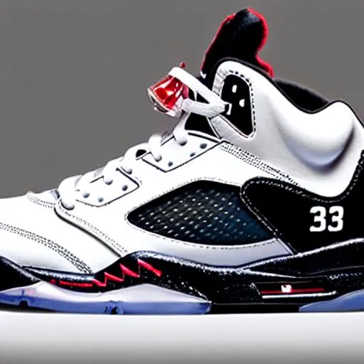 Prompt: black and white Jordan 5