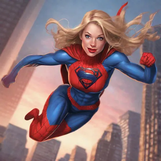 Prompt: Supergirl and Spider-man combined 