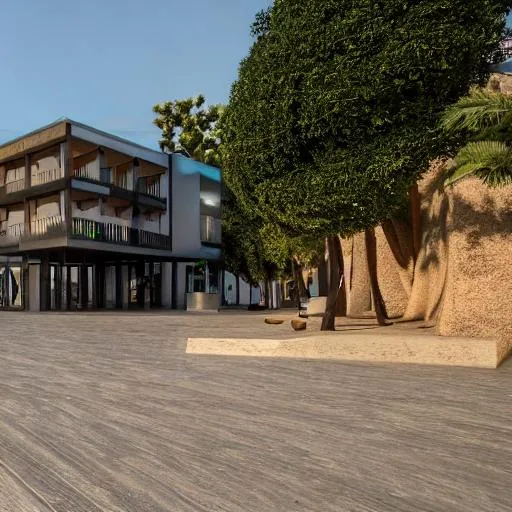 Prompt: Cannes inspired by Congolese architecture with precolonial congolese art inspiration and Congolese minerals, volumetric natural light, ultra realistic, vray,  hd