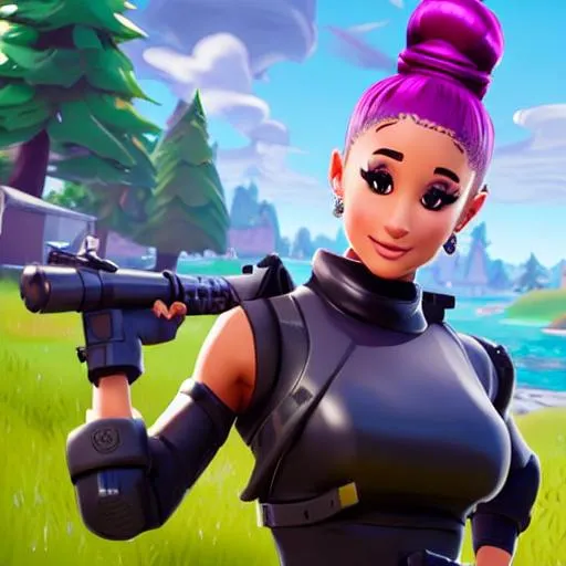 Prompt: ariana grande fortnite Ultra HD UHD 4K 8K 16K 32K 64K Photorealistic Photorealism