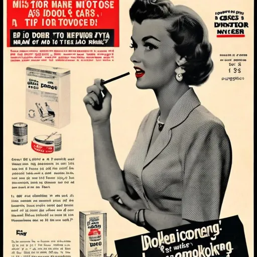 Prompt: 50's Ad in ENGLISH about how MORE doctors recommend smoking cigarettes'
