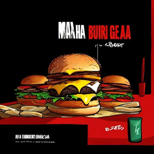 Prompt: mafia eat burger