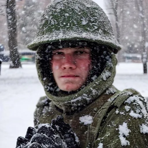 Prompt: Soldier in the snow