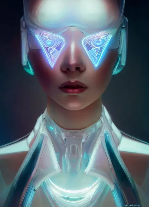 Prompt: symmetry!! portrait of a woman, sci - fi, tech wear, glowing lights!! intricate, elegant, highly detailed, digital painting, artstation, concept art, smooth, sharp focus, illustration, art by artgerm and greg rutkowski and alphonse mucha