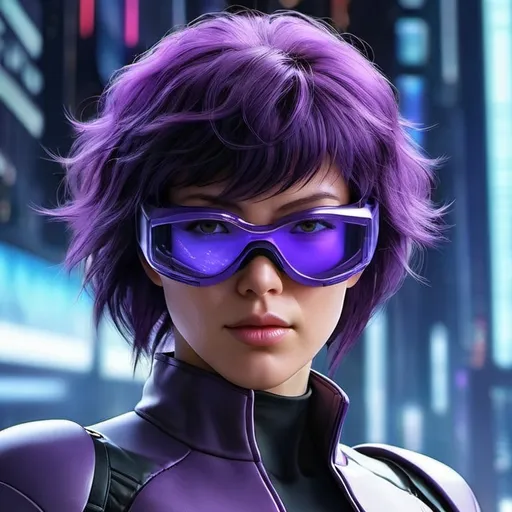 Prompt: ghost in the shell, Motoko Kusanagi type, purple googles (masterpiece, top quality, best quality, official art, beautiful and aesthetic:1.2), (1male), extreme detailed,(fractal art:1.3),colorful,highest detailed