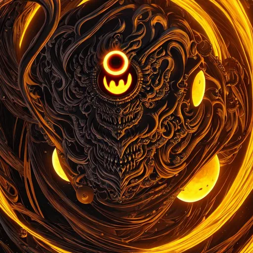 Prompt: Phobos- a deity god or entity associated with fear and panic of dread and terror, horror vibes, dark,  detailed, inspired by eiichiro oda, oda, inspired by one piece anime, 4k