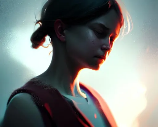 Prompt: Portrait of a girl dying through the whole image as effect particles, highly detailed, digital painting, concept art, smooth, sharp focus, illustration, Unreal Engine 5, 8K, art by Greg rutkowski