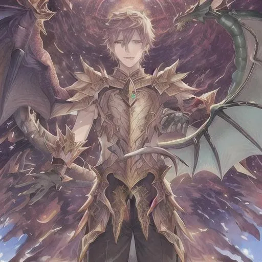 Prompt: Holy bahamut dragon 1male