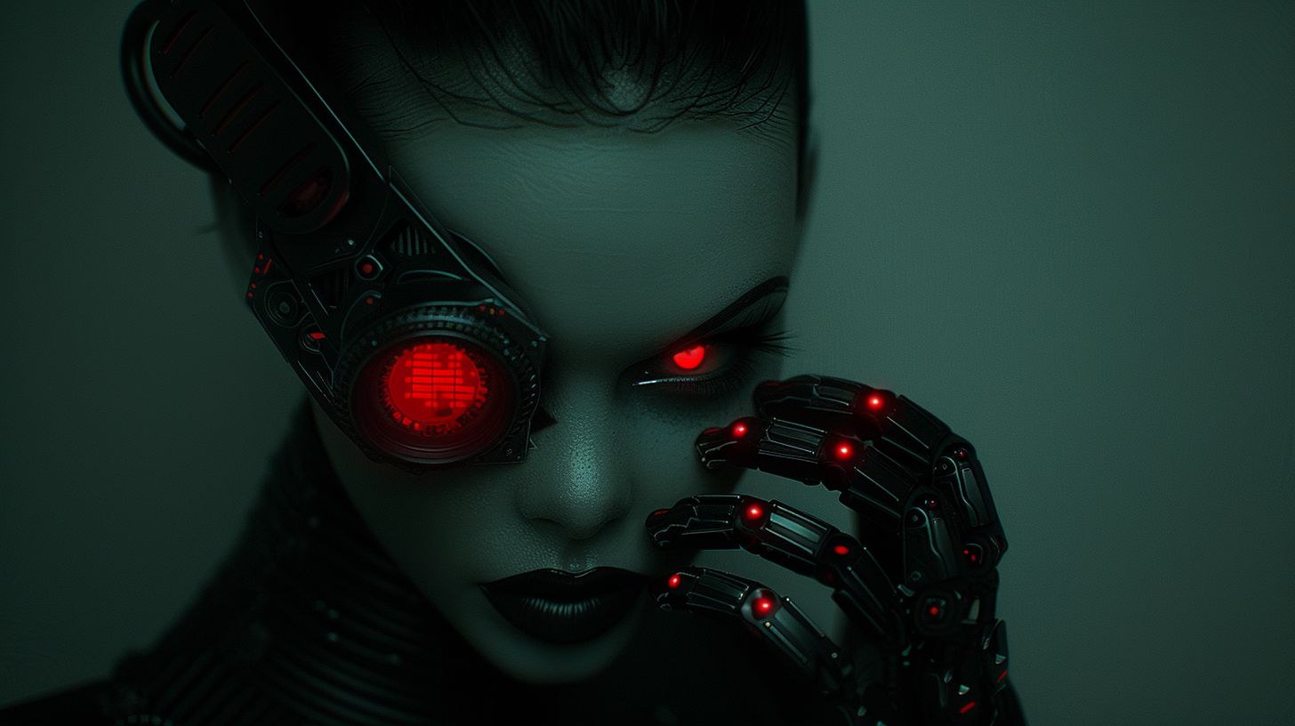 Prompt: a woman holding a radio axing her nails, in the style of hyper-realistic sci-fi, dslr camera, dark silver, signe vilstrup, clockpunk, mike campau, rebeca saray