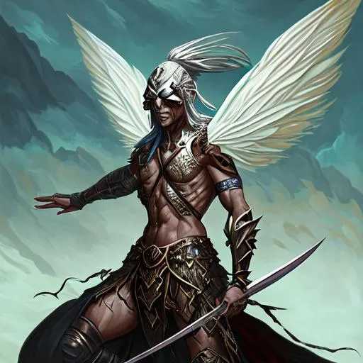 Prompt: immortal warrior half-human half-fly, fantasy art, sharp, acrylic