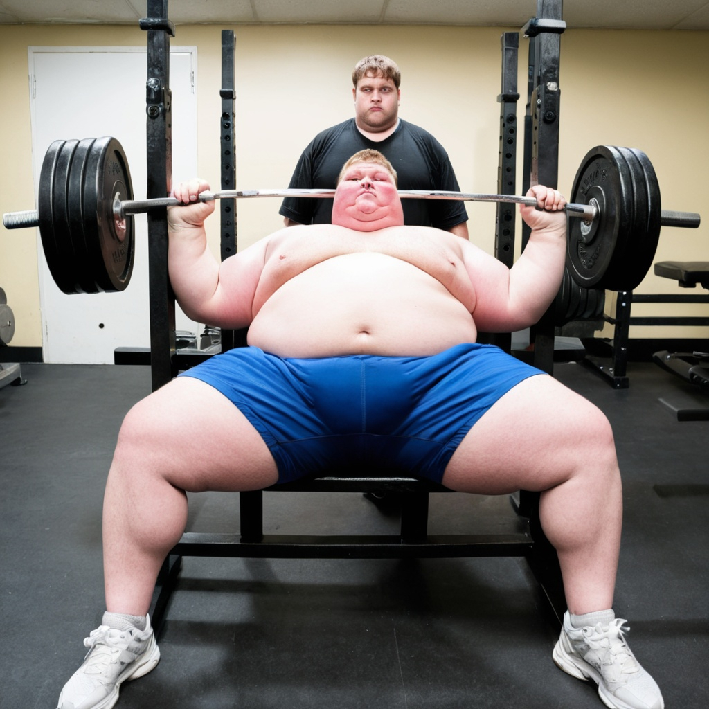 Most Obese Person Doing A Bench Press 