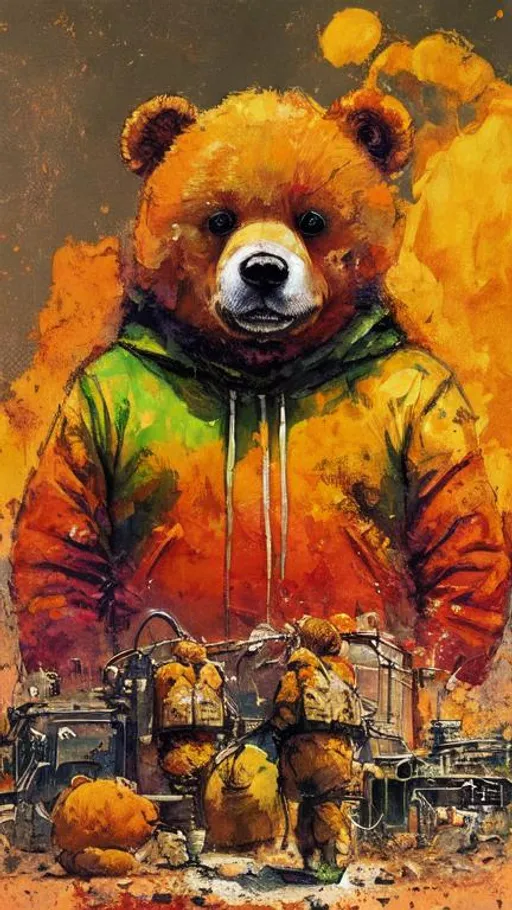 Weird colorful teddy bears, nuclear wasteland, assem... | OpenArt