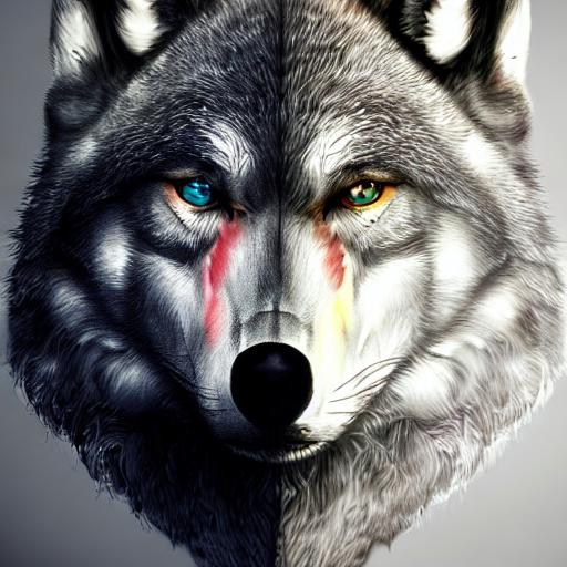 alpha wolf head, scarred eye, head, digital art, hig... | OpenArt