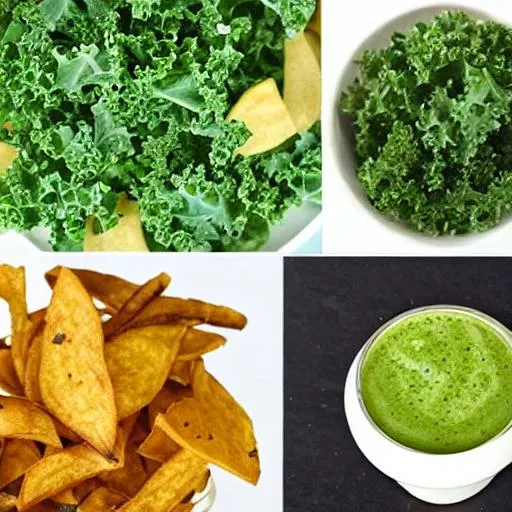 Prompt: kale salads, smoothies, or chips