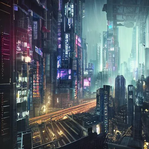 , The grand cyberpunk city, night, dramatic light,un...