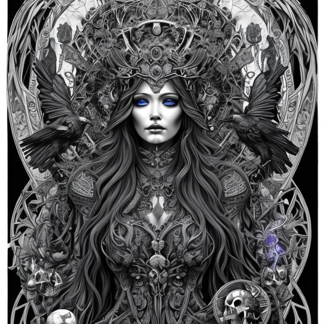 ultra realistic coloring page goddess of death with... | OpenArt