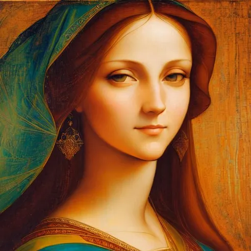Prompt: A portrait of a woman in the style of Leonardo De Vinci