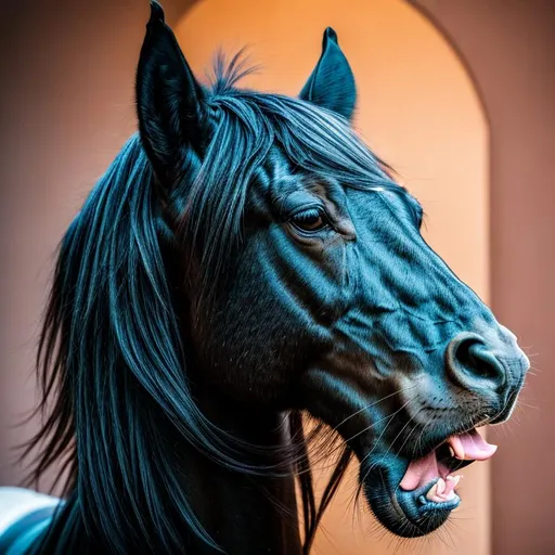 Prompt: portrait of a fantasy horse, symetric face