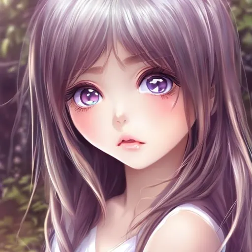 Prompt: Beautiful anime girl with big bright eyes
