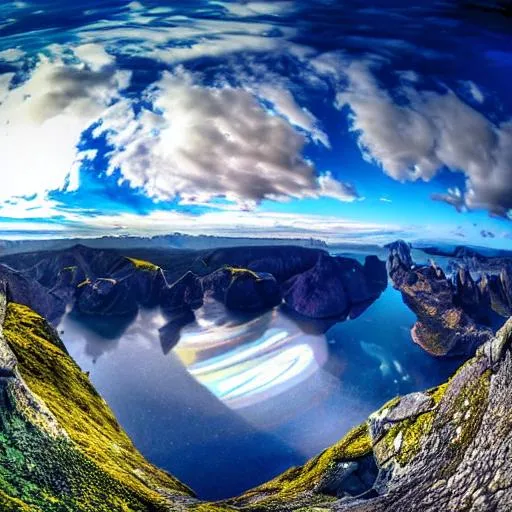 Prompt: long shot scenic professional photograph of {scenery}, perfect viewpoint, highly detailed, wide-angle lens, hyper realistic, with dramatic sky, polarizing filter, natural lighting, vivid colors, everything in sharp focus, HDR, UHD, 128K , width, outer-space,  dramatic,  fisheye lens