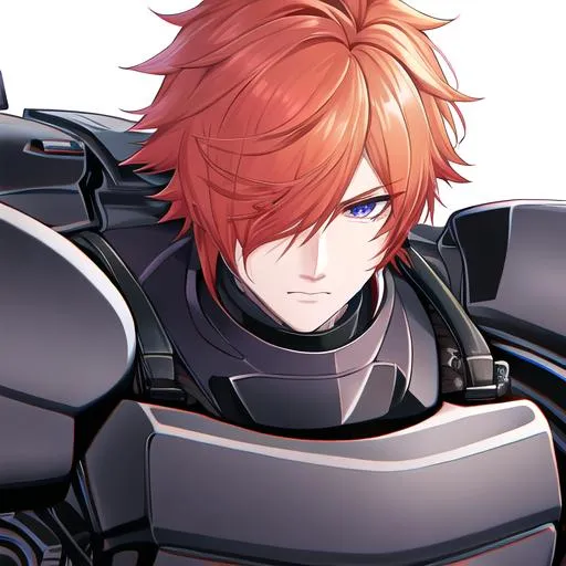 Prompt: Erikku male (short ginger hair, freckles, right eye blue left eye purple) UHD, 8K, Highly detailed, insane detail, best quality, high quality, Upset, muscular, riding a motorcycle