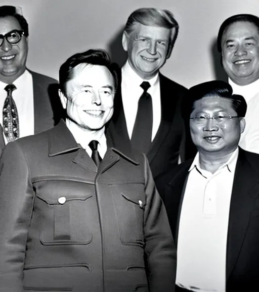 Prompt: Elon Musk joins the Communist Party, 2023, historical photograph.