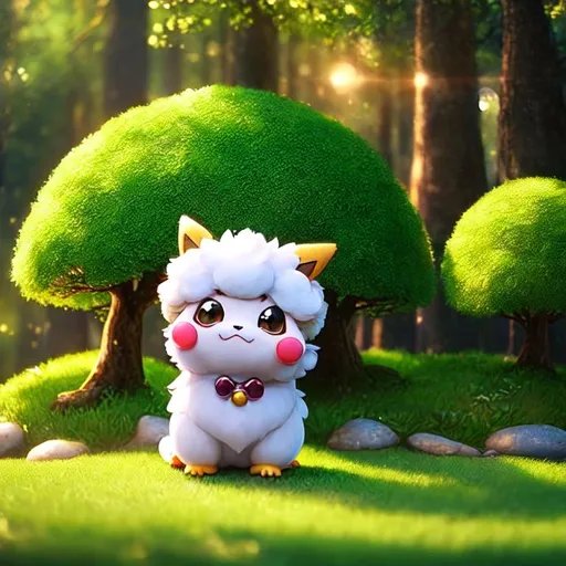 Prompt: ((best quality)), ((masterpiece)), ((realistic)), (detailed, ultra detailed, finest detail, intricate), (cinematic shot, perfect angle, looking toward camera) (centered), little cute (Pokémon character:0.5) fluffy Chibi cuteness overload, mythical forest background, flower, volumetric lighting, global illumination, photo realistic, lifelike, photography, octane render, digital art, vibrant color, vivid color, (epic composition, epic proportion, epic fantasy), 8k, 64K, HD, UHD, trending on artstation, sharp focus, studio photo, by greg rutkowski, by pascal blanche rutkowski, sharp focus, painting, (concept art of detailed character design). matte painting, insanely detailed, , ((masterpiece)), absurdness, HDR<lora:none:1>

depth of field, reflection,
