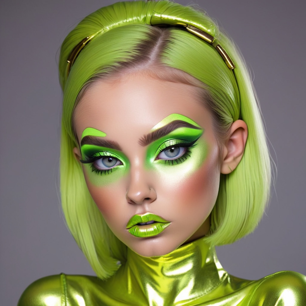 Madelyn Cline as hypnotic bimbo metallic lime gr...