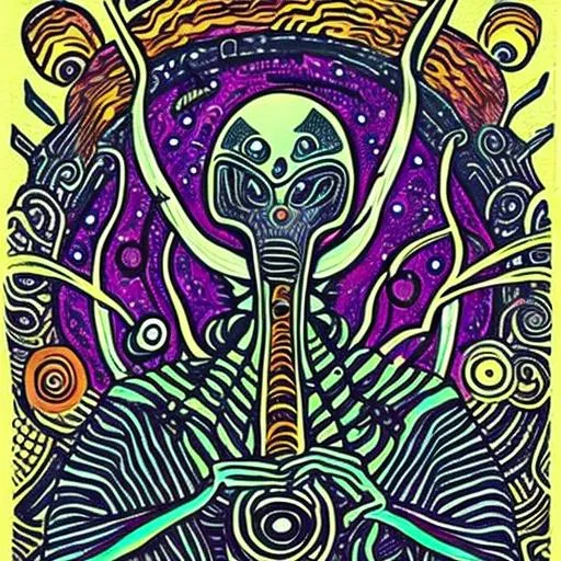 Prompt: psychedelic space alien art