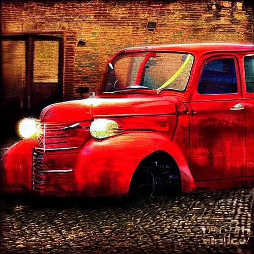 Prompt: stunning digital art of a red
 car 