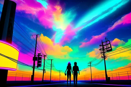 Prompt: dreaming of a neon sky