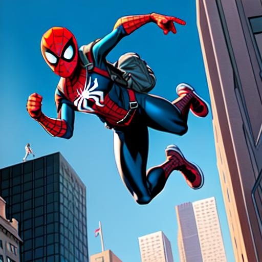 Spider-girl, in city, run on roofs, Art by Stuart Im... | OpenArt