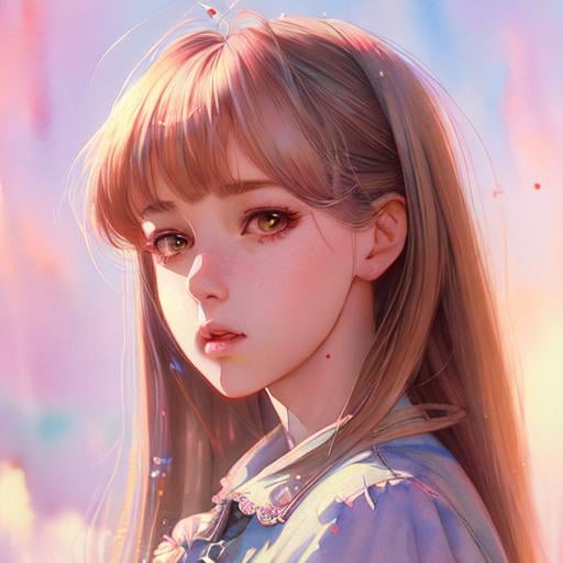 oil painting style semi realistic anime girl  Playground AI