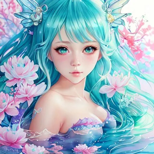 kawaii, cute, mermaid, anime Character Design, Unrea