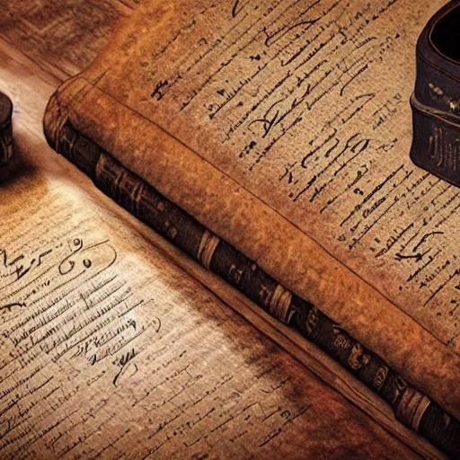 Prompt: Old leather bound books, elegant writing desk, quill and ink, HD, hyper realistic, 8k, digital artwork, 3D rendering 