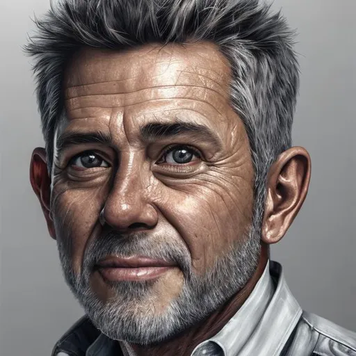 Prompt: photorealistic detailed portret of a 57 year old male