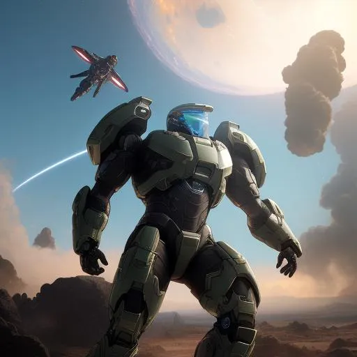 Prompt: Ultrarealistic 8k Portrait of futuristic Apocalypse from Marvel, hologram armored suit, halo armor, flying through space holding the infinity stones 
Unreal Engine 5