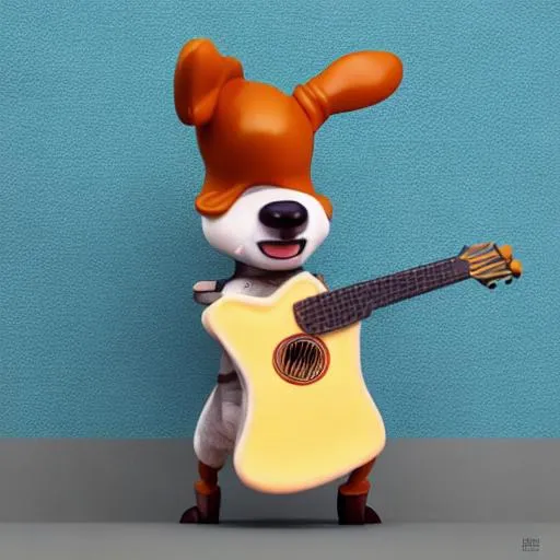 Prompt: Tiny cute DOG playing
guitar toy, standing
character, soft smooth
lighting, soft pastel
colors, skottie young,
3d blender render,
polycount, modular
constructivism, pop
surrealism, physically
based rendering,
square image