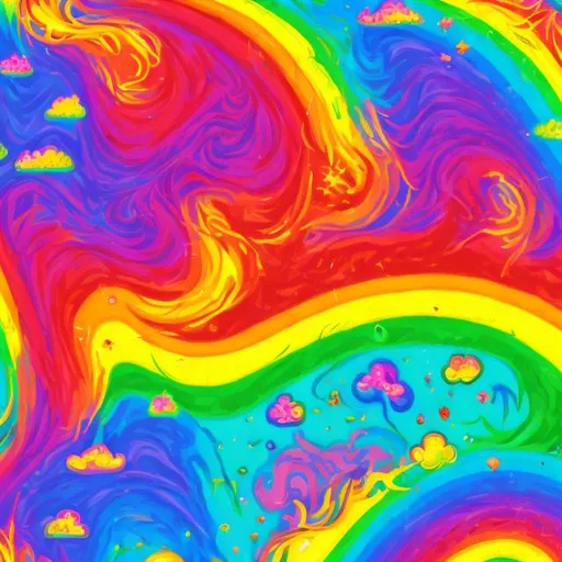 Rainbow in the style of Lisa frank | OpenArt