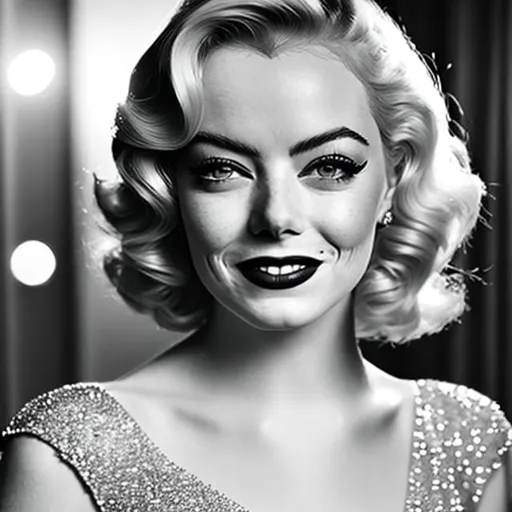 Prompt: Emma Stone as Marilyn Monroe